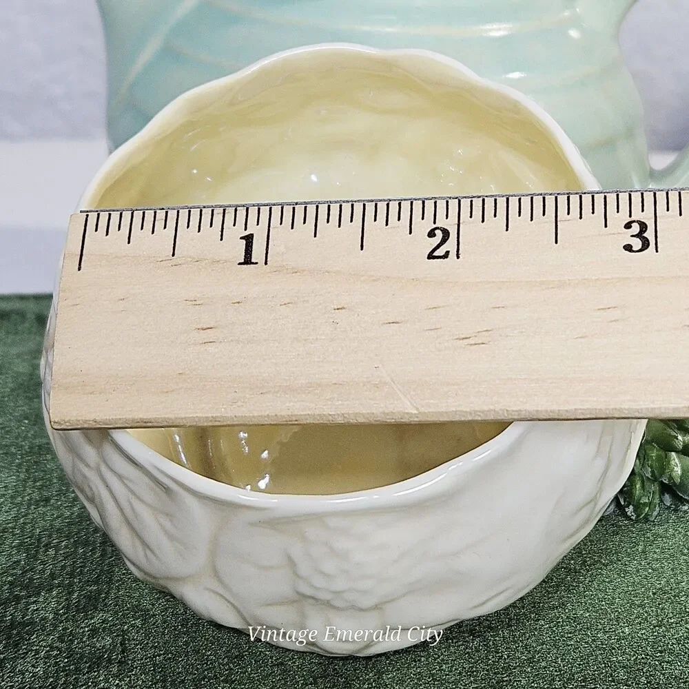 Vtg Belleek Lotus Open Sugar Bowl Yellow Interior 3rd Mark 1926-1946 Ireland